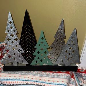 LAST ONE! TIN TREES WINTER display RARE holiday fun BOHO farmhouse